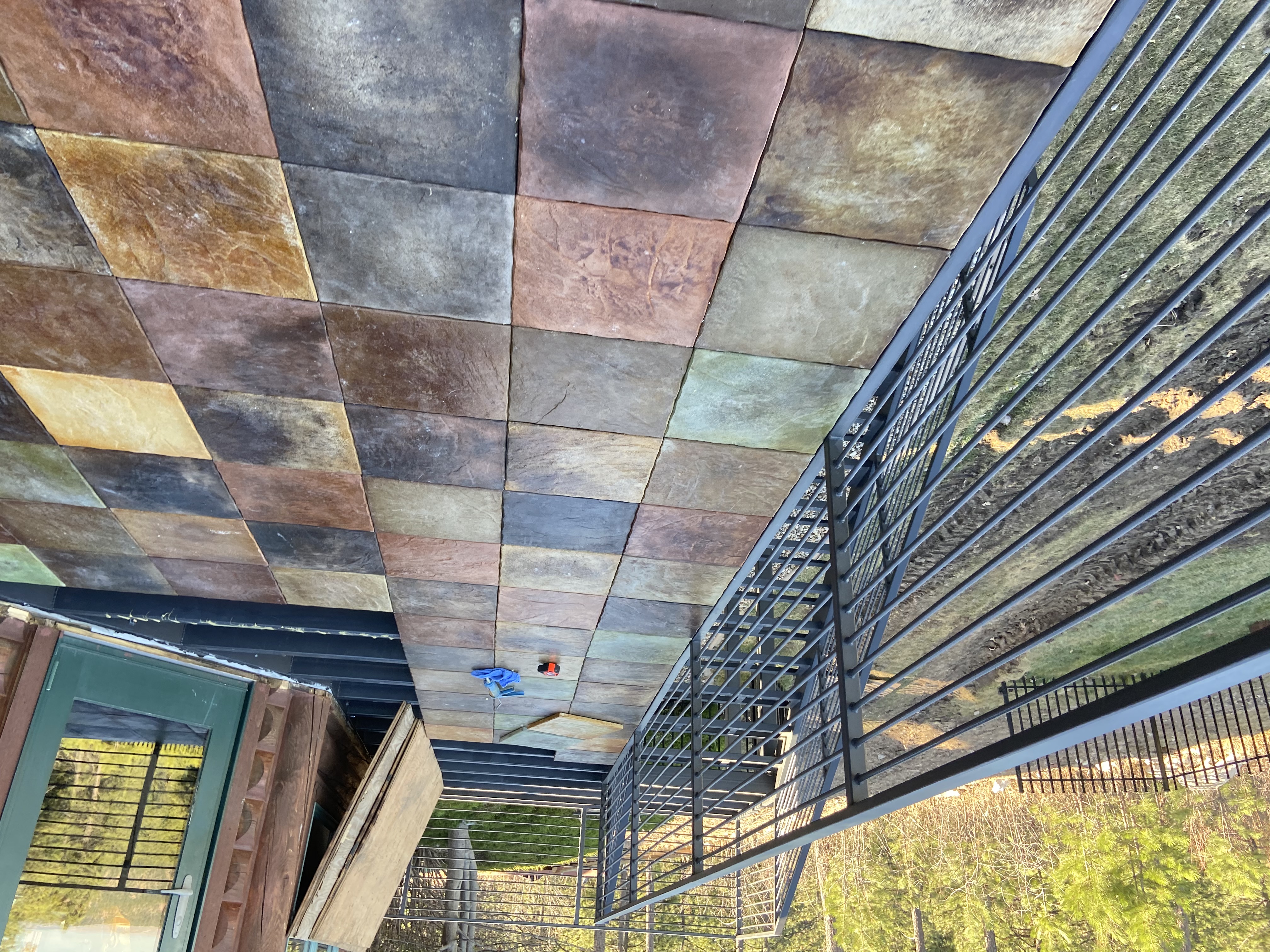 Concrete Deck Tiles Installed with Steel Framing