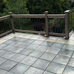 dektek tile luxury cobblestone gray concrete 