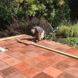 Adobe Tile Deck Project using DekTek Tile Sister Joist Installation for the Concrete Deck Tiles