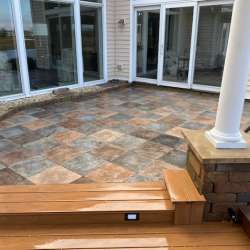 DekTek Tile Custom Colored Concrete Decking - Mocha and Cobblestone Gray
