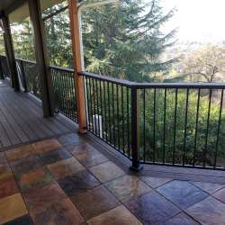 Tuscan Medley Concrete Decking mixed with composite decking