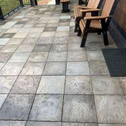 dektek tile luxury cobblestone gray concrete 