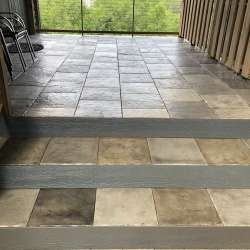 dektek tile luxury cobblestone gray concrete 