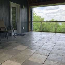 dektek tile luxury cobblestone gray concrete 