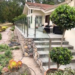 dektek tile luxury cobblestone gray concrete 