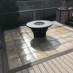 dektek tile accent deck & fireproof inlays - outdoor concrete luxury deck tiles
