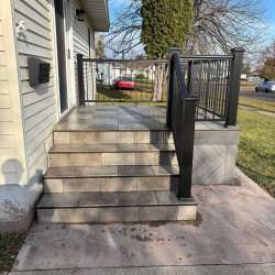 dektek tile luxury cobblestone gray concrete 