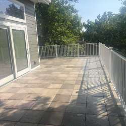 dektek tile luxury cobblestone gray concrete 