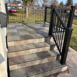 dektek tile luxury cobblestone gray concrete 